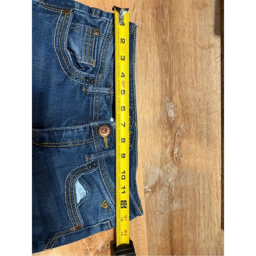 Justice Girls Mid Rise Medium Blue Denim Flare Jeans